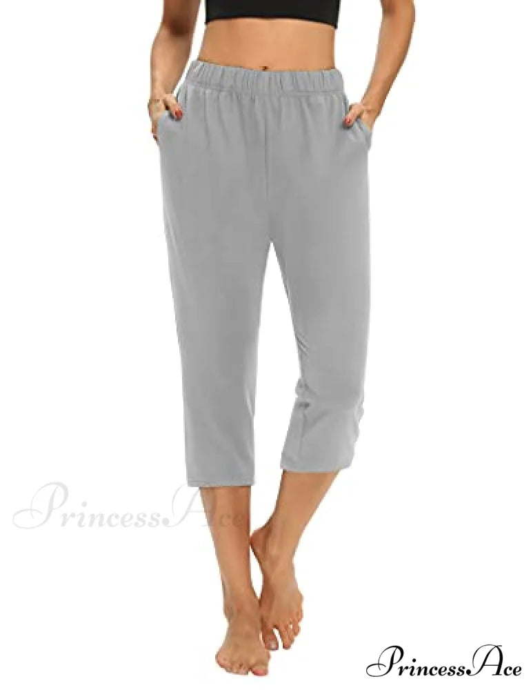 Loose Comfy Yoga Pants Workout Athletic Capri Pants
