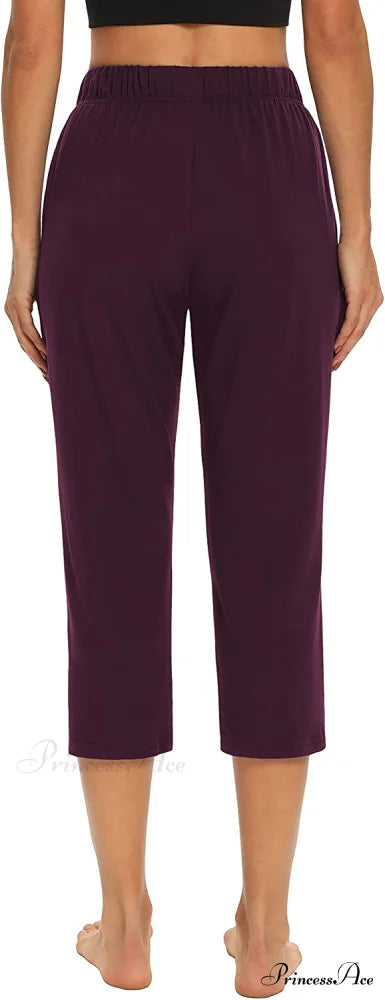 Loose Comfy Yoga Pants Workout Athletic Capri Pants