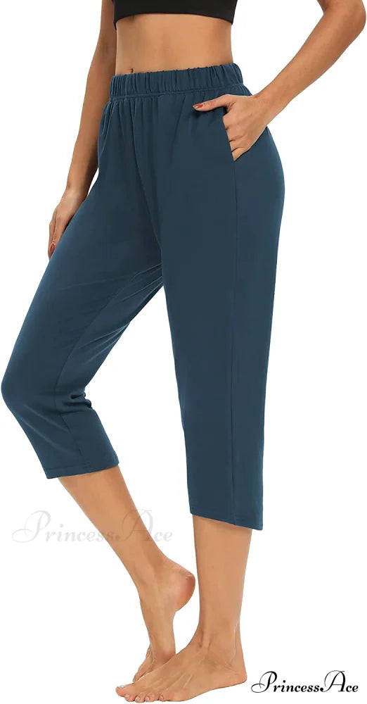 Loose Comfy Yoga Pants Workout Athletic Capri Pants