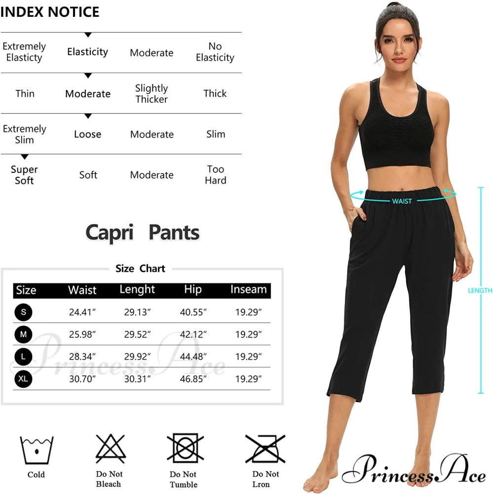 Loose Comfy Yoga Pants Workout Athletic Capri Pants