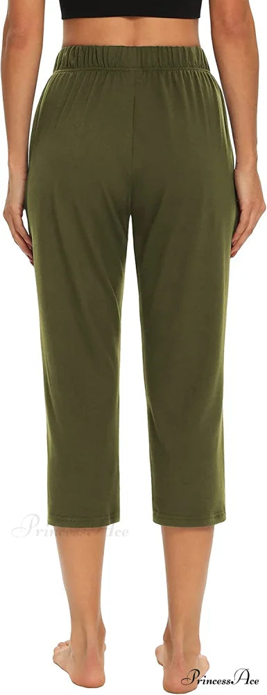 Loose Comfy Yoga Pants Workout Athletic Capri Pants