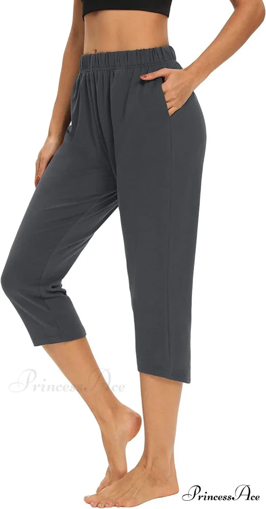 Loose Comfy Yoga Pants Workout Athletic Capri Pants