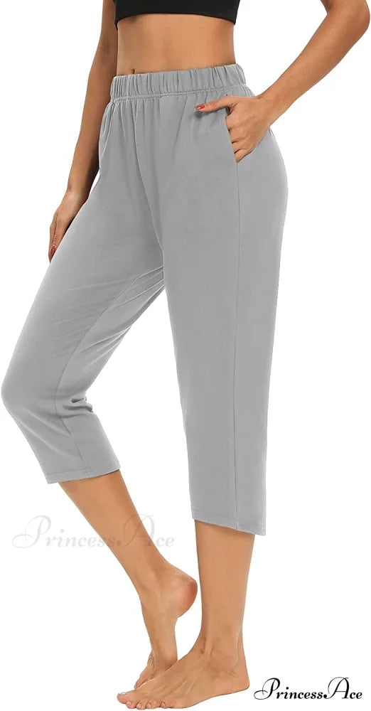 Loose Comfy Yoga Pants Workout Athletic Capri Pants