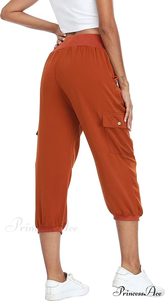 Loose Cropped Capris Cargo Joggers Pants Harem Sweatpants