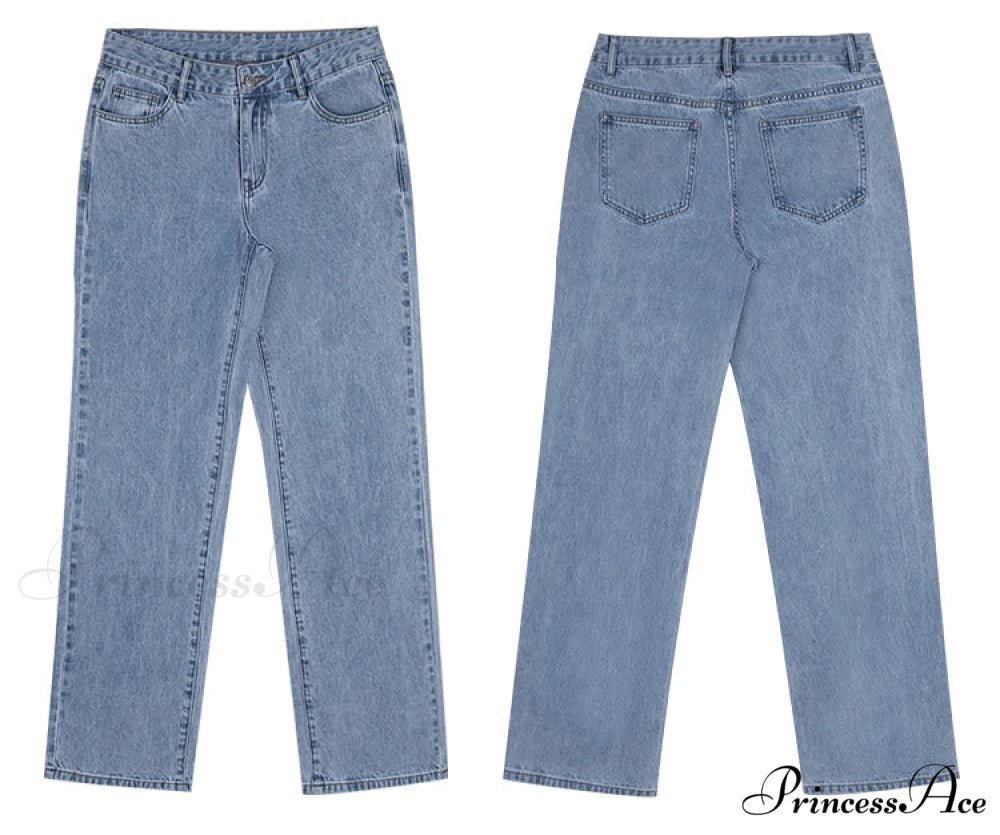 Loose Denim Low Vintage Mom 2024 Leg Baggy New Blue Y2k Waist Fashion Straight Trousers Jeans Women Washed Pants Jeans