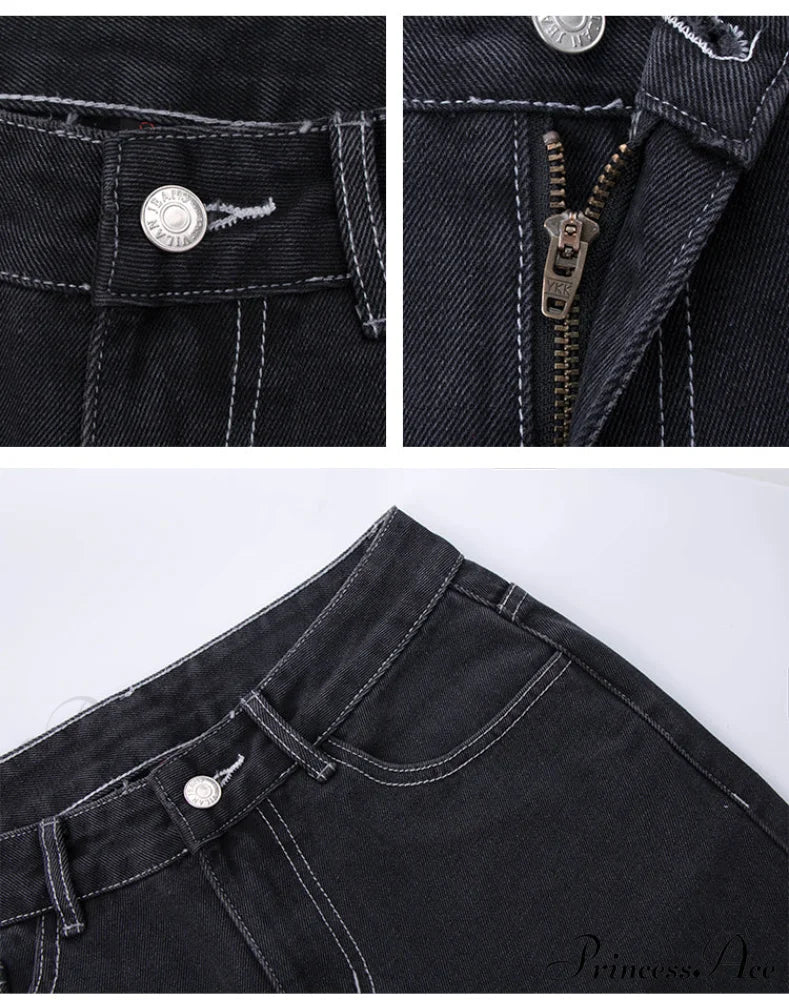 Loose Denim Low Vintage Mom 2024 Leg Baggy New Blue Y2k Waist Fashion Straight Trousers Jeans Women Washed Pants Jeans