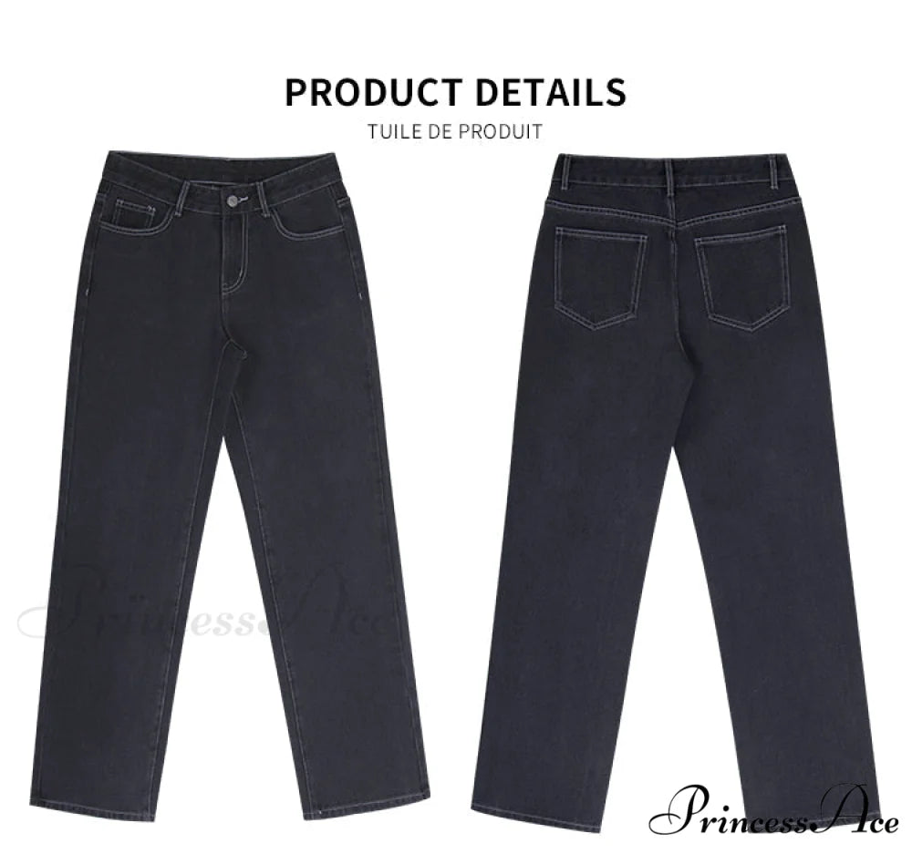 Loose Denim Low Vintage Mom 2024 Leg Baggy New Blue Y2k Waist Fashion Straight Trousers Jeans Women Washed Pants Jeans