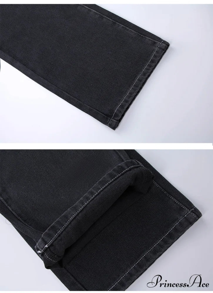 Loose Denim Low Vintage Mom 2024 Leg Baggy New Blue Y2k Waist Fashion Straight Trousers Jeans Women Washed Pants Jeans