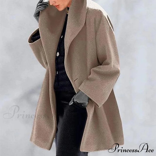 Loose Elegant Coat Brown / S