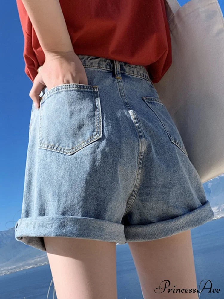 Loose Fit Streetwear Solid Color Straight Jeans