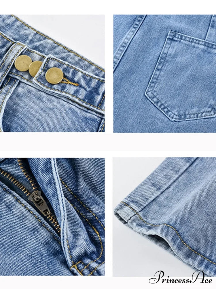 Loose Fit Streetwear Solid Color Straight Jeans