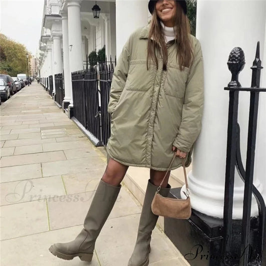 Loose Long Basic Pocket Shirt Coats