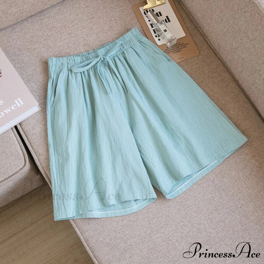 Loose Plus Size Knee Wide-leg Shorts bh gn / M