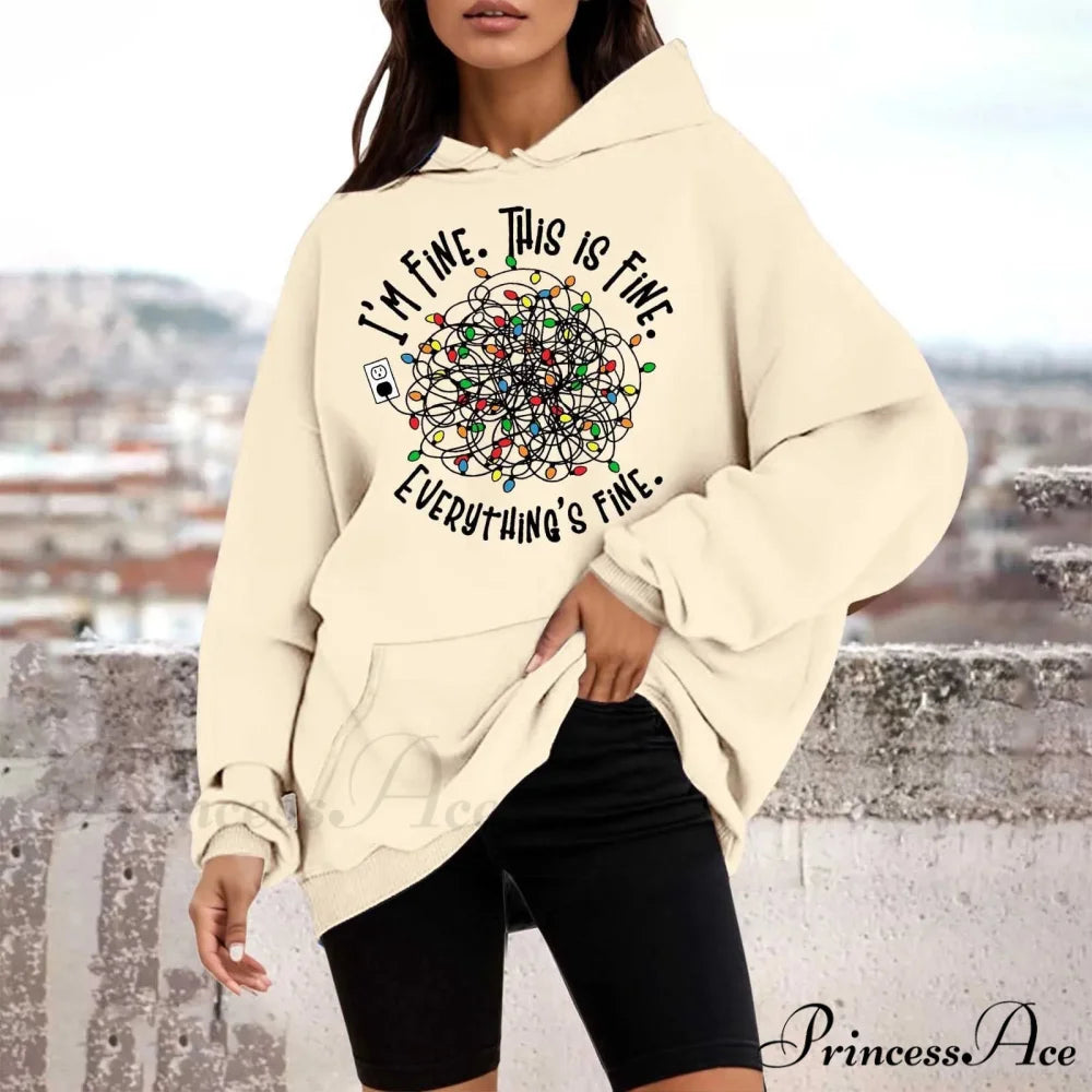 Loose Pullover Four Christmas Tree Crewneck New Autumn Christmas Hoodie Beige-D / M Christmas Hoodies-L