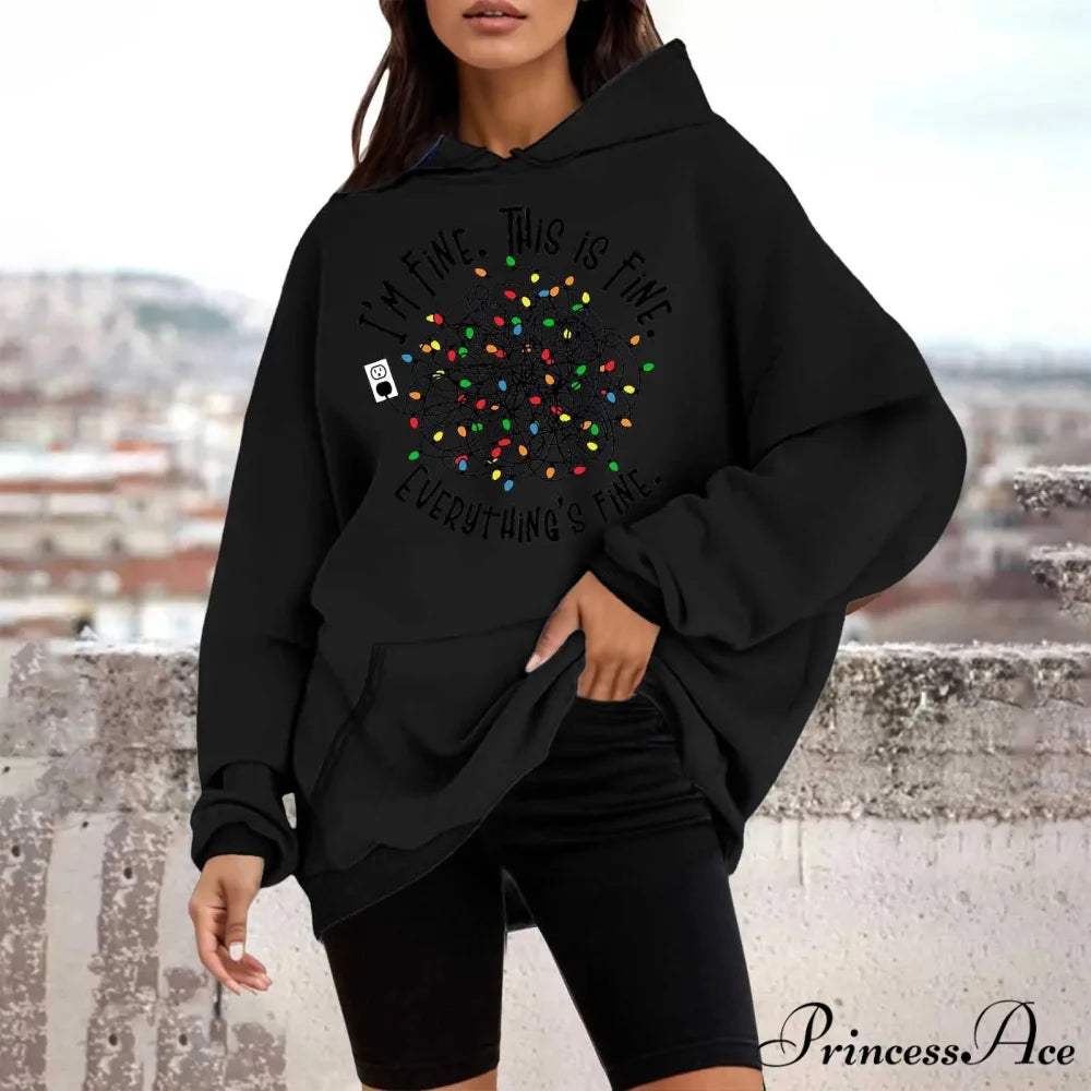 Loose Pullover Four Christmas Tree Crewneck New Autumn Christmas Hoodie Black-D / M Christmas Hoodies-L