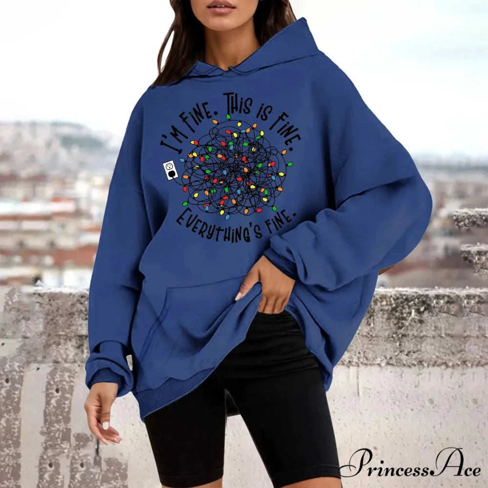Loose Pullover Four Christmas Tree Crewneck New Autumn Christmas Hoodie Blue-D / M Christmas Hoodies-L