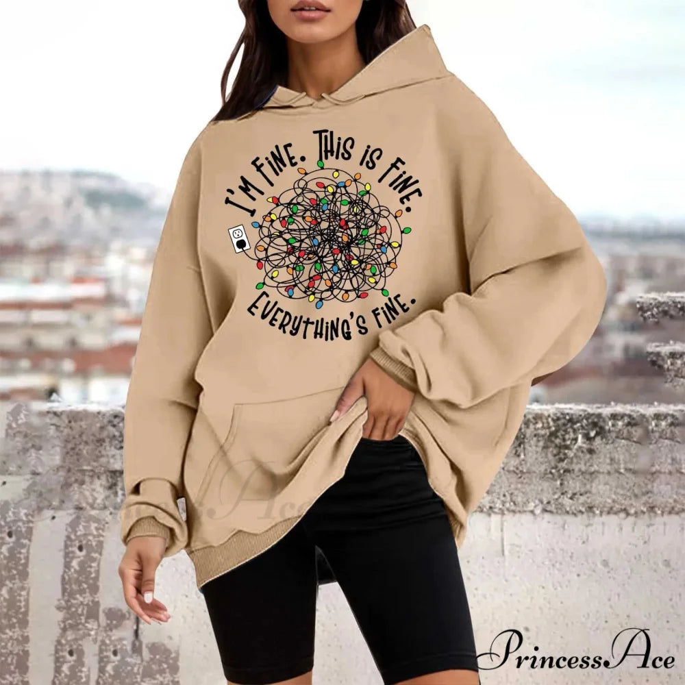 Loose Pullover Four Christmas Tree Crewneck New Autumn Christmas Hoodie Khaki-D / M Christmas Hoodies-L