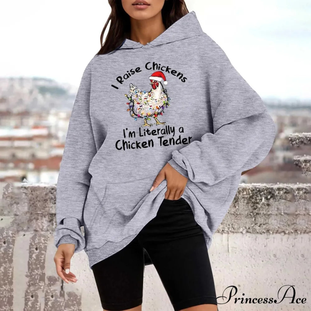 Loose Pullover Four Christmas Tree Crewneck New Autumn Christmas Hoodie Light Gray-E / M Christmas Hoodies-L