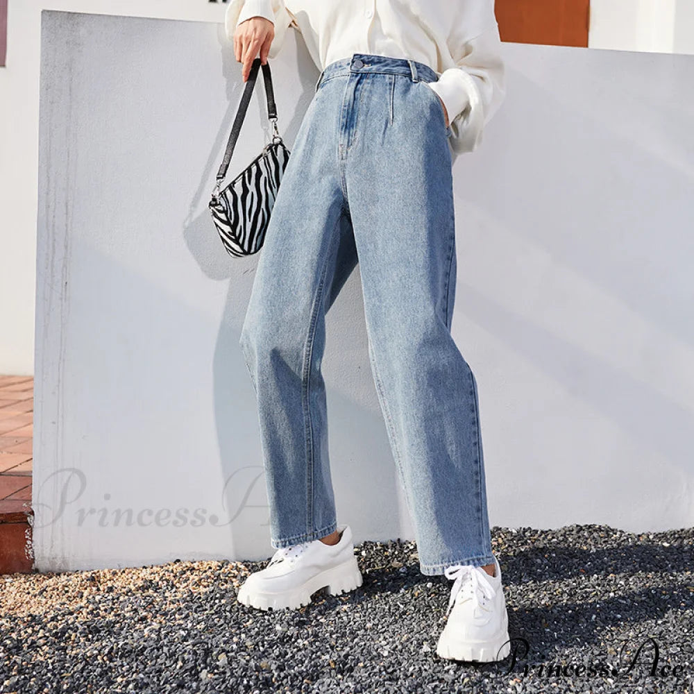 Loose Tapered Thin Retro Pants Denim light blue / 24