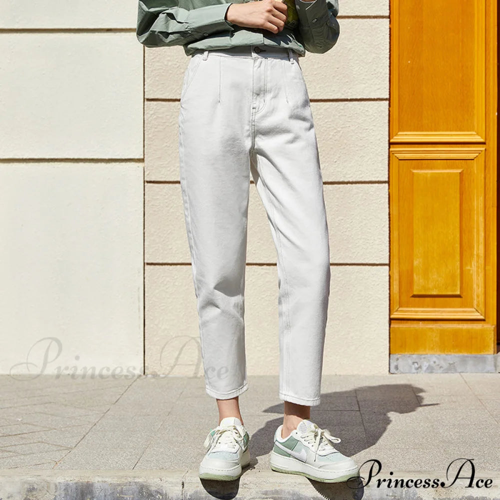Loose Tapered Thin Retro Pants white / 24