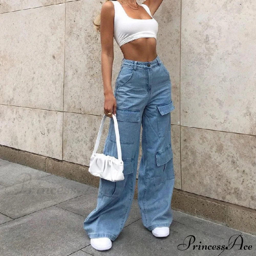 Loose Waist Casual Stylish Multi Pockets Trousers
