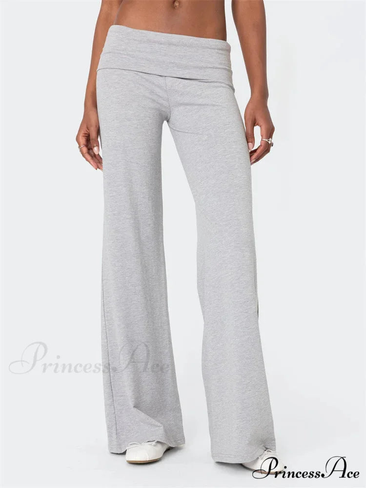 Loose Waist Monochrome Relaxed Informal Urban Pant GRAY / S pant-250223