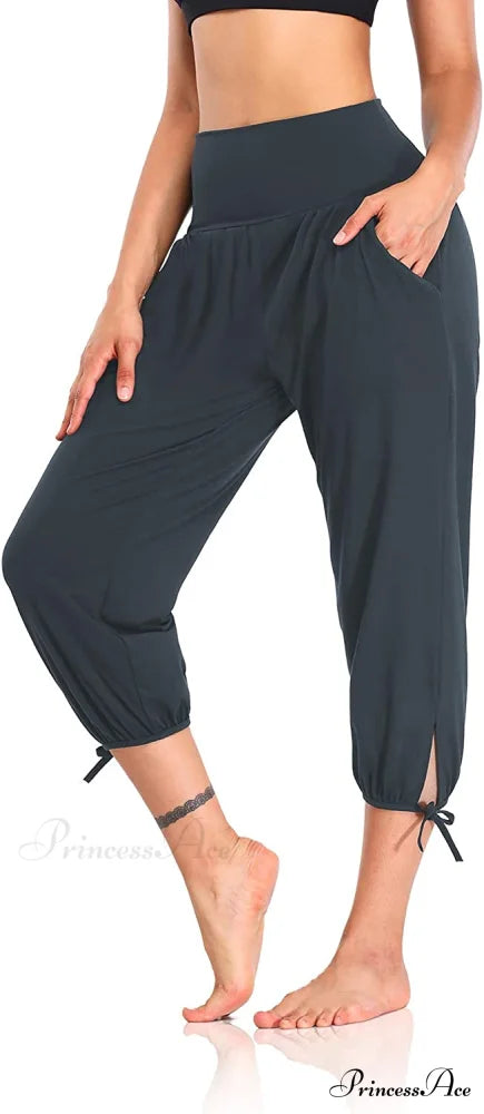 Loose Workout Sweatpants Comfy Lounge Joggers Capri Pants Navy / X-Large