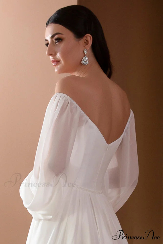 Louise A-Line Graceful Chiffon Wedding Dress