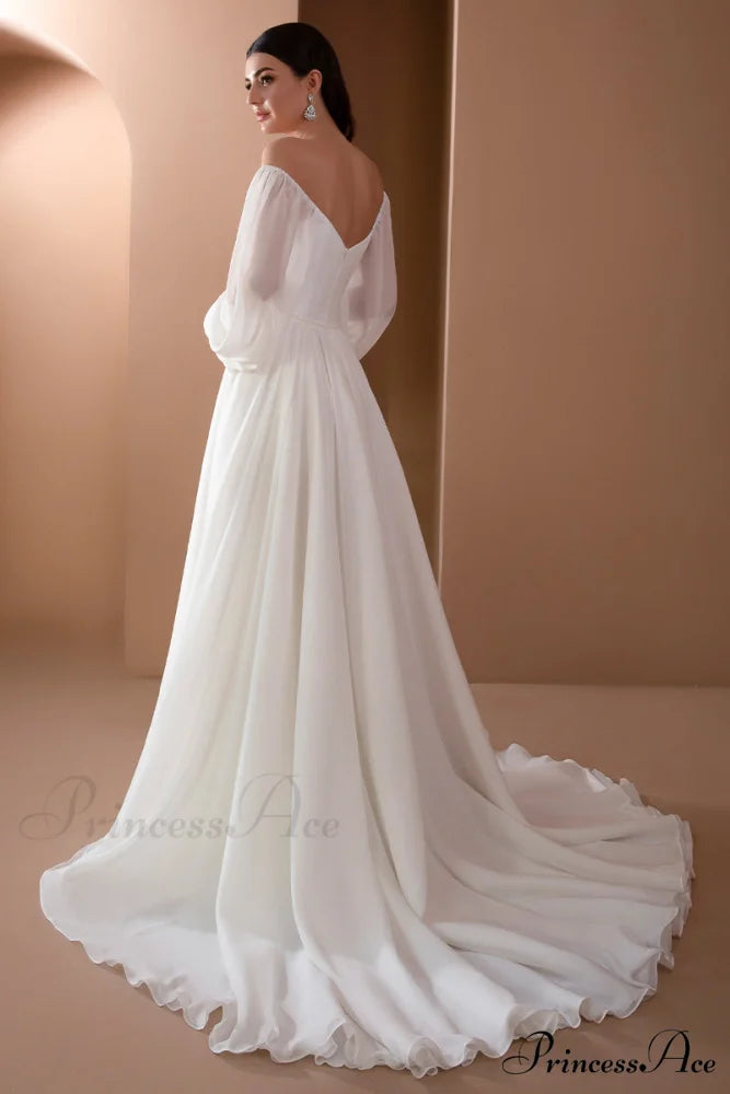 Louise A-Line Graceful Chiffon Wedding Dress