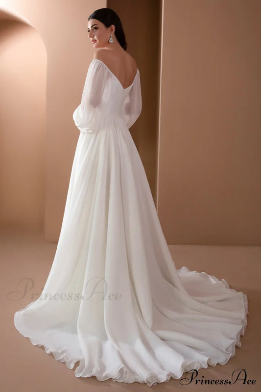 Louise A-Line Graceful Chiffon Wedding Dress