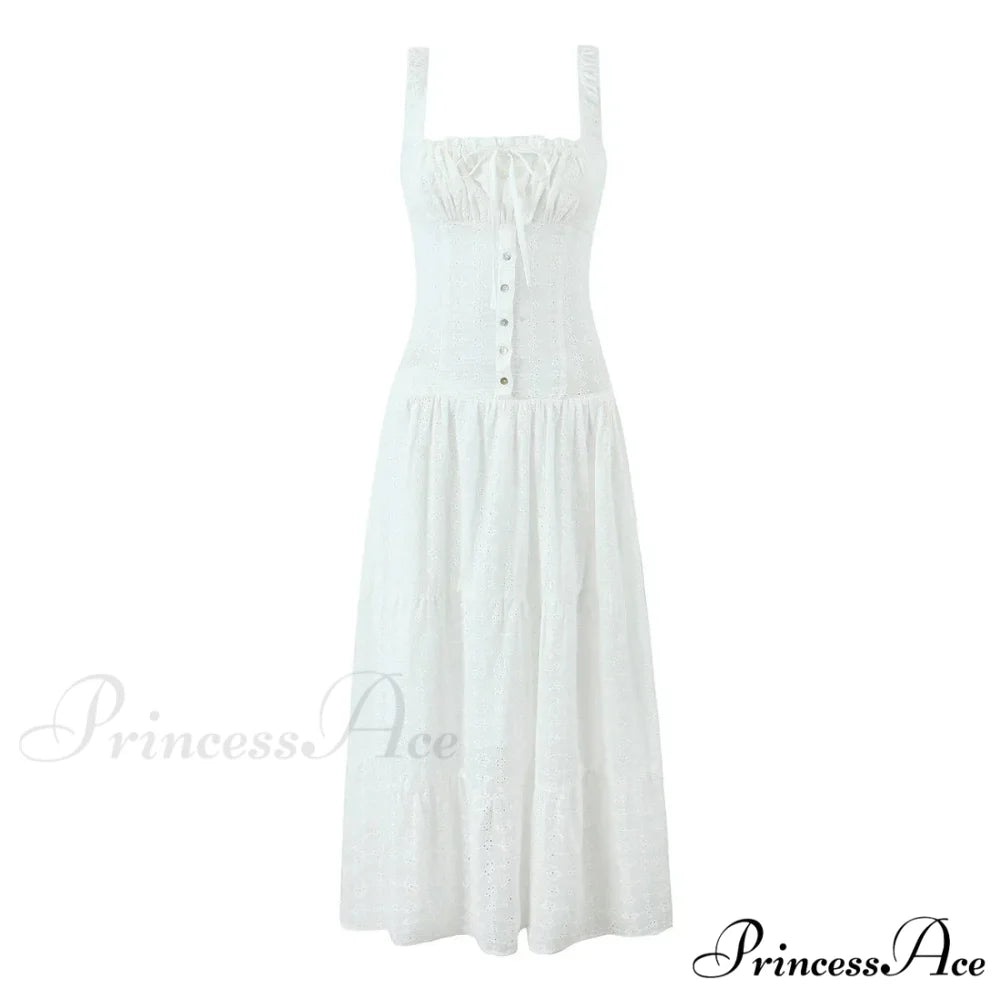 LOUISE Elegant MAXI DRESS White / L