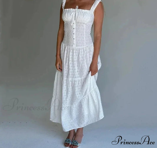 LOUISE Elegant MAXI DRESS White / S