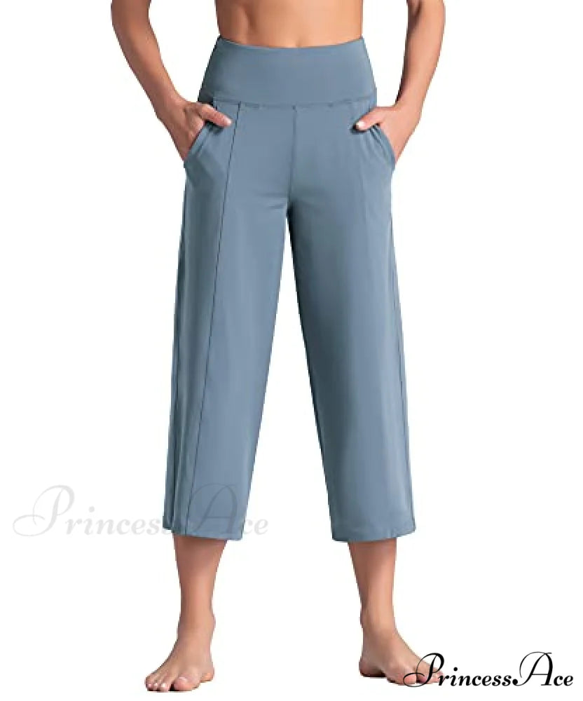 Lounge Yoga Capris Pants High Waist Workout Flare Crop Pants
