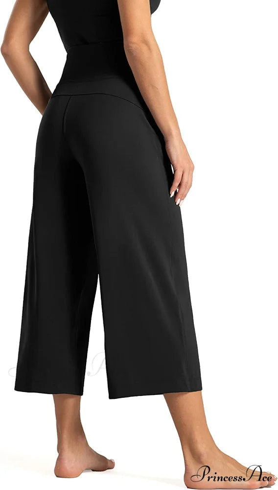 Lounge Yoga Capris Pants High Waist Workout Flare Crop Pants