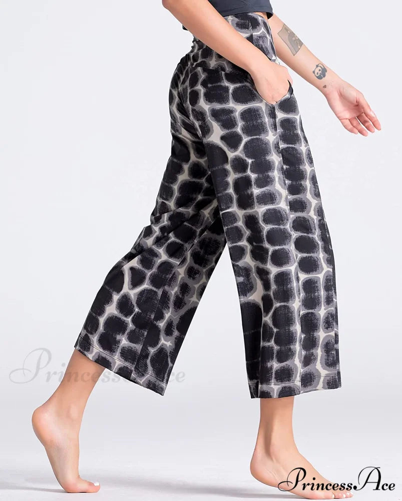 Lounge Yoga Capris Pants High Waist Workout Flare Crop Pants