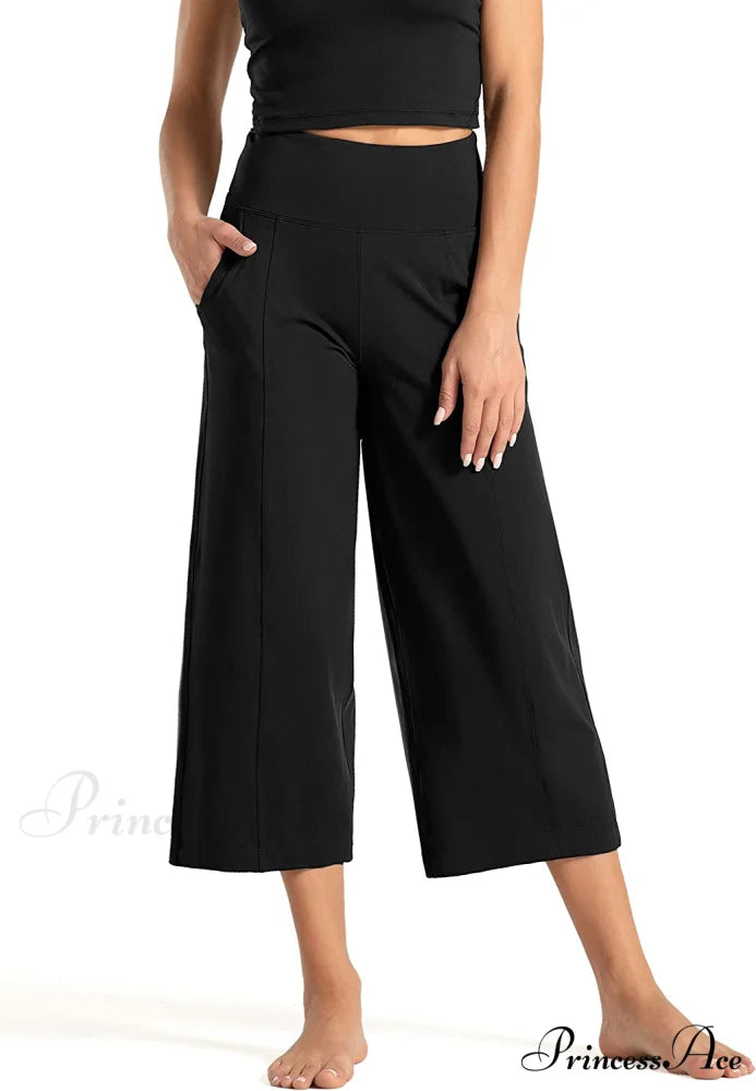 Lounge Yoga Capris Pants High Waist Workout Flare Crop Pants