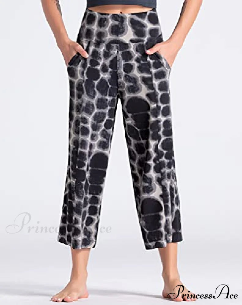 Lounge Yoga Capris Pants High Waist Workout Flare Crop Pants