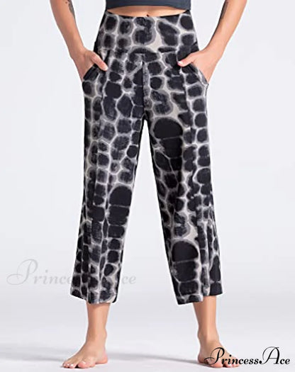 Lounge Yoga Capris Pants High Waist Workout Flare Crop Pants