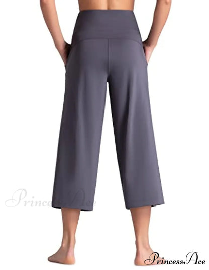Lounge Yoga Capris Pants High Waist Workout Flare Crop Pants