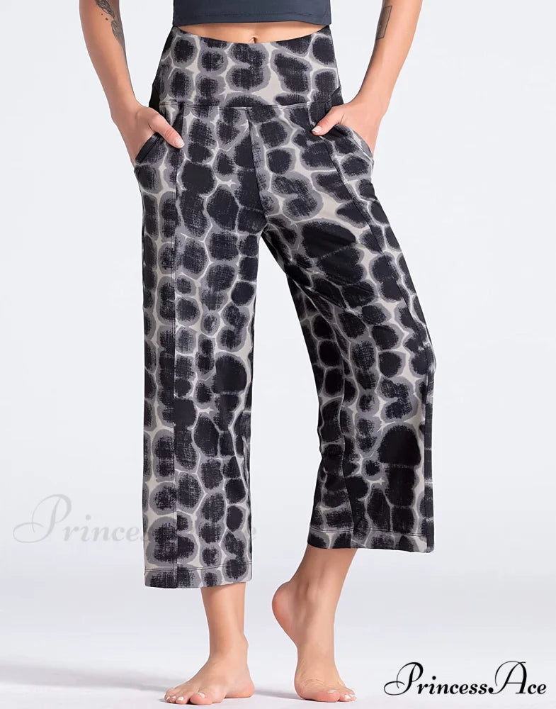 Lounge Yoga Capris Pants High Waist Workout Flare Crop Pants