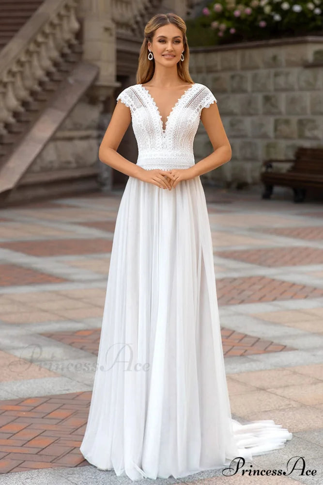 Love Devotion A-line Trendy White Wedding Dress White / 2