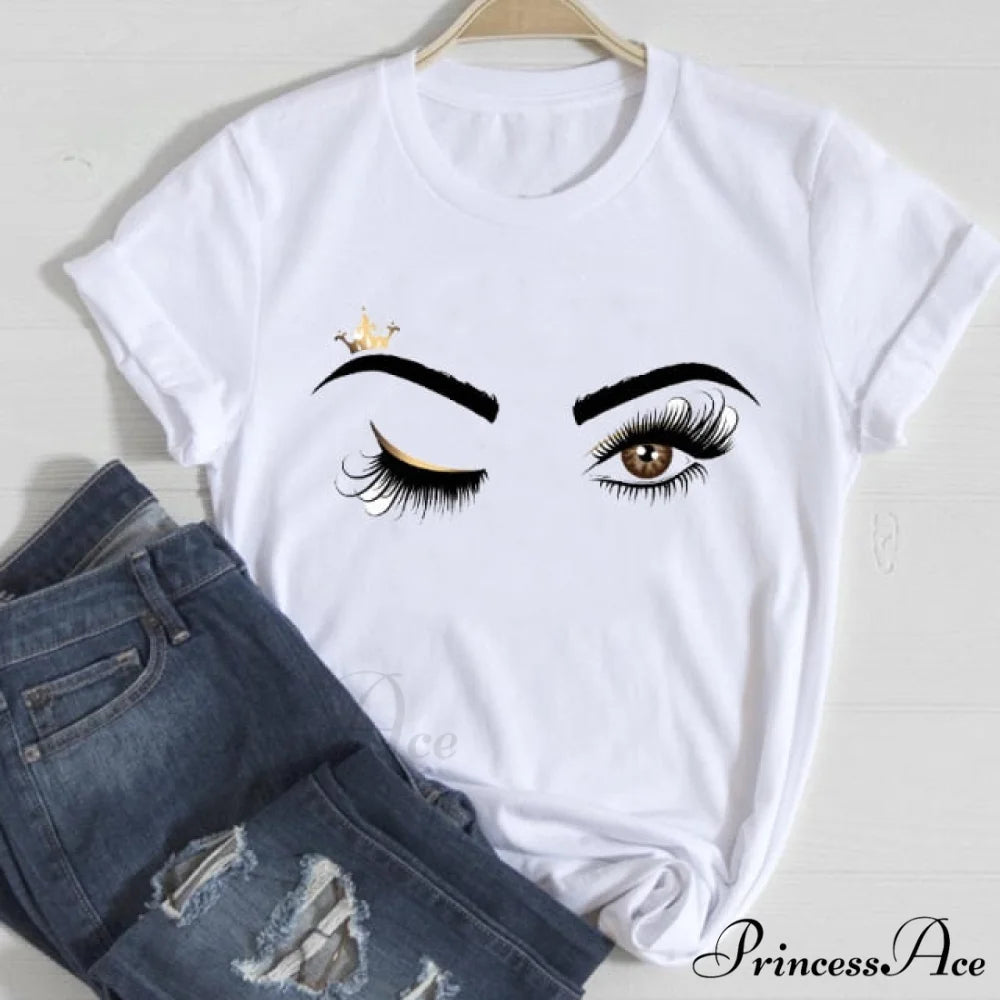 Love Fashion 90s Trend Graphic Tshirt eyes 1 / S