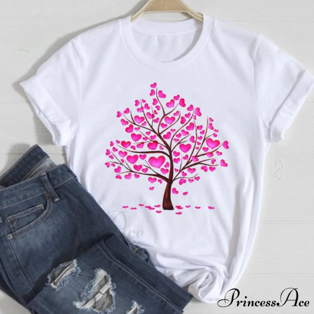 Love Fashion 90s Trend Graphic Tshirt pink tree / S