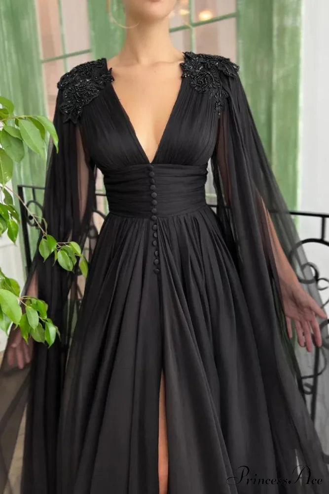 Love Story Graceful Midnight Black Gown