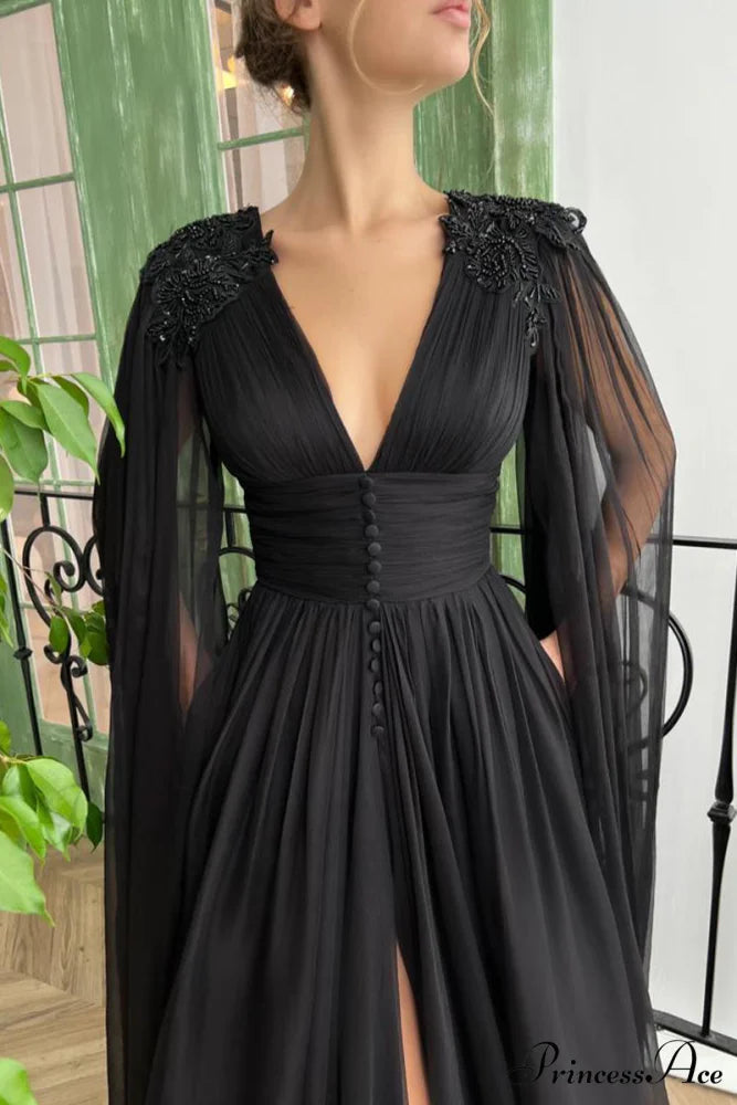 Love Story Graceful Midnight Black Gown