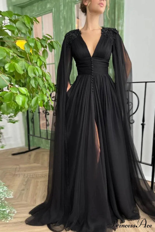 Love Story Graceful Midnight Black Gown