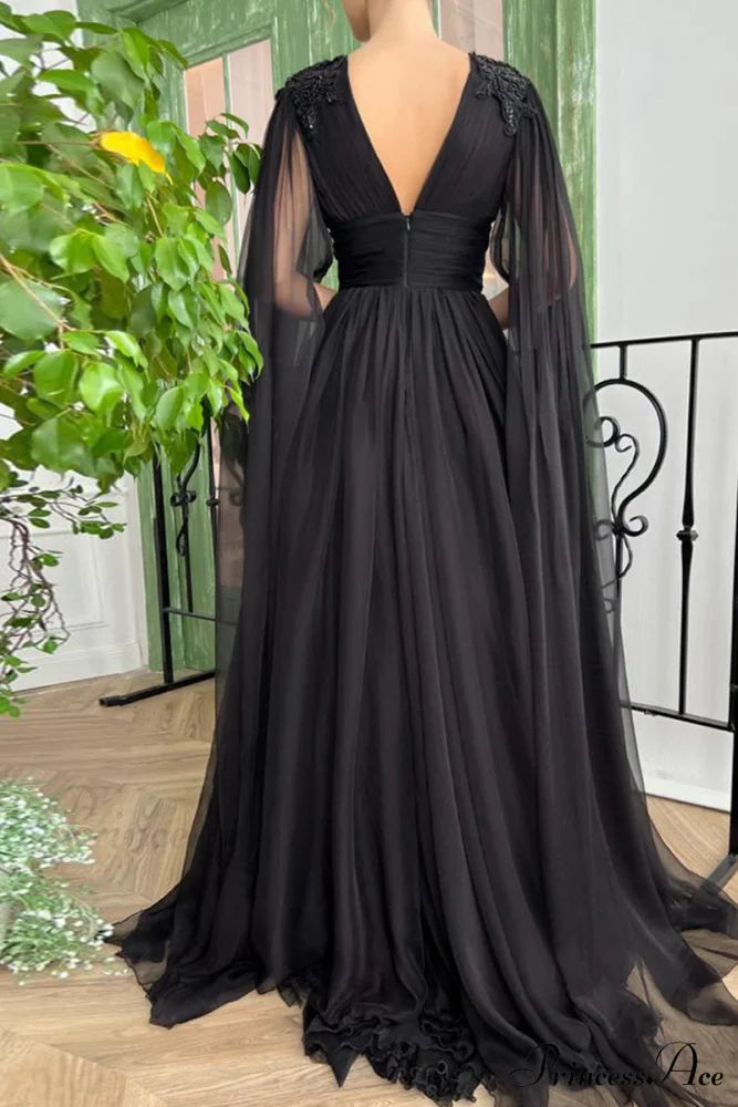 Love Story Graceful Midnight Black Gown