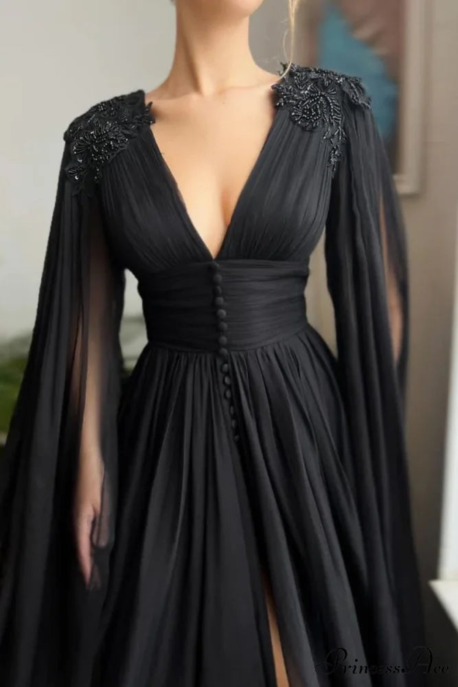 Love Story Graceful Midnight Black Gown