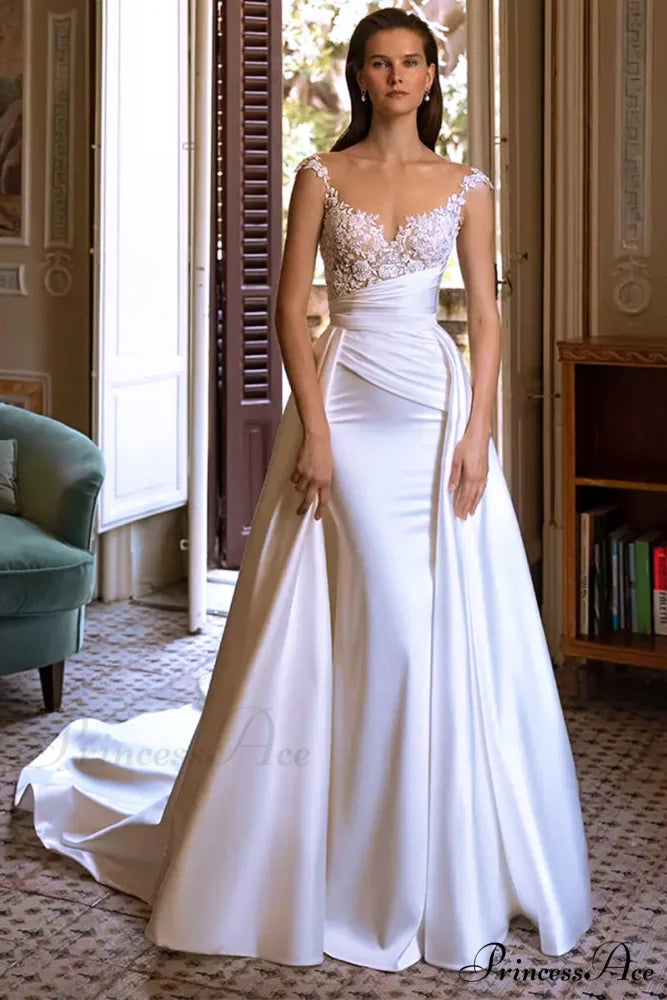 Lovestruck Satin Graceful Wedding Dress White / 2