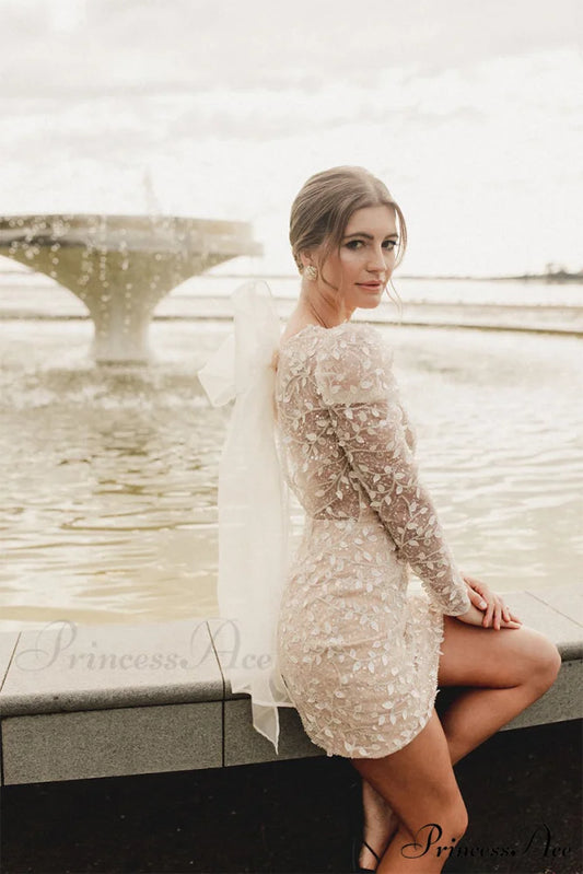 Lovingly Yours Graceful Lace Mini Dress Ivory / 4